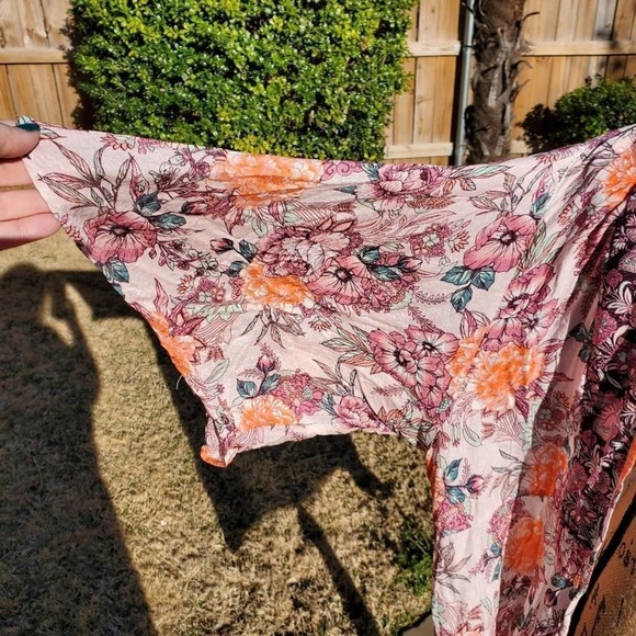 KNOX Rose floral kimono‎ wrap tunic plus size XXL - Picture 4 of 9